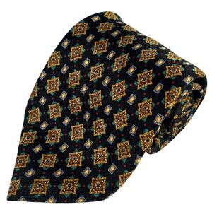 Meeting Street Block Gold Diamond Design 100% Silk Neck Tie